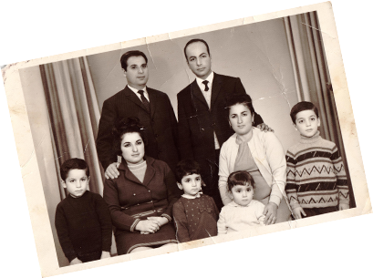 Family portrait honoring a loved one's memory